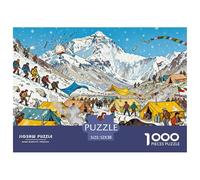 Base del Campamento del Monte Everest Puzzle De Madera Impermeable Puzzles De 1000 Piezas Regalos para Adultos Divertido Rompecabezas Decoración del Hogar
