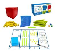 Base diez - ABS Paper 700G, Base Ten | de Basse Tenn con dados, tarjetas, bolígrafo, de colores, manipuladores educativos de matemáticas para juegos de aprendizaje en casa