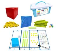 Base diez - ABS Paper 700G, Base Ten | de Basse Tenn con dados, tarjetas, bolígrafo, de colores, manipuladores educativos de matemáticas para juegos de aprendizaje en casa