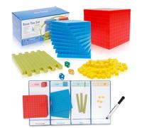 Base Diez Bloques para Matemáticas Set Base 10 Para Aprender Y Comprender Matemáticas Reutilizables Formas Geométricas Manipulativas Conectar y Contar Juguetes Educativos para Preescolar y Educación