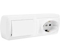Base fija 2P+T 16A 250V + Conmutador de superficie serie Mural SOLERA MUR63U Blanco