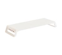 Base Elevadora Organizadora Para Monitor - Con 4 Puertos USB Accesorios De Oficina - Soporte Organizador Para Monitor De Madera | Para Oficina, Escuela, Apartamento, Residencia Universitaria, Cibercaf