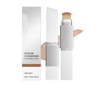 Base en Barra 2 en 1 de Color Blanco Marfil Que Cambia de Color, Retiene la Humedad, Es Duradera, Mezclable, Suave Y Con Cepillo Desmontable(Dark skin tone,3pcs)