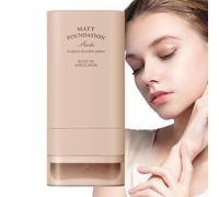 Base en Barra en Crema 2 en 1, 20g Corrector de Base Hidratante de Cobertura Completa, Borrador Corrector Instantáneo con Cepillo de Base Incorporado, Barra de Base Portátil de Doble Punta