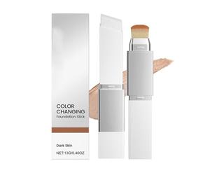 Base en Barra Que Cambia de Color 2 en 1 Deep Shade: Retiene la Humedad, es Duradera, Se Puede Mezclar, Es Suave Y Tiene Cepillo Desmontable(3pcs)