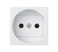 Base enchufe bipolar 16A 250V, color blanco; ideal para instalaciones eléctricas seguras y confiables en hogares y oficinas.