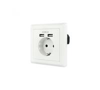 BASE ENCHUFE PARED NANO CABLE TOMA SCHUKO 2xUSB MAX.2.4A BLANCA