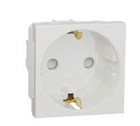 Base Enchufe Schuko 2P+T Blanco Polar Nu303718 de Schneider Electric, Gris