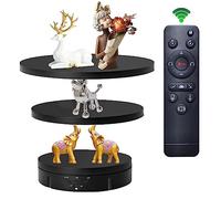 Base Giratoria Electrica,Mesa Giratoria Eléctrica para Fotografía,Plataforma Giratoria Automática,Soporte Giratorio de 360 Grados con Mando para Joyería Exhibición Visualización Productos (Negro)