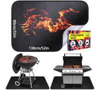 Base ignífuga, 130 × 80 cm, Resistente al Calor hasta 1800°F Estera Resistente al Calor, Estera para Barbacoa, Estera ignífuga, Estera para Exteriores
