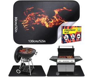 Base ignífuga, 130 × 80 cm, Resistente al Calor hasta 1800°F Estera Resistente al Calor, Estera para Barbacoa, Estera ignífuga, Estera para Exteriores