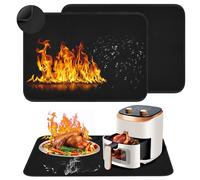 Base ignífuga, 2 unidades, base resistente al calor, alfombrilla de protección contra el calor, alfombrilla de silicona ignífuga para freidora de aire, microondas, encimeras de cocina (60 x 80 cm)