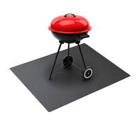 Base Ignífuga Rectangular para Barbacoa 100x80 cm | Chapa Salvachispas de Suelo para Gas & BBQ | Protector de Terraza & Césped contra Ceniza | Negro Mate - De Acero Con Recubrimiento en Polvo