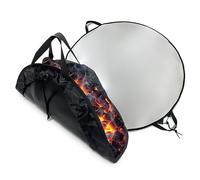 Base ignífuga Relaxdays, Redonda, para Barbacoa y brasero, Ø 60 cm, para Suelo, 5 Capas, Negro/Plateado