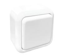 Base Interruptor Conmutador Individual de Superficie, Conmutador para Montaje en Pared, Interruptor de Luz para Interior, 10AX, 250V, Ideal para Uso Doméstico y Comercial, Blanco