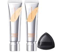 Base líquida de cobertura total de larga duración, base líquida con filtro de maquillaje que retiene el aire, imprimación sin filtro tensora facial instantánea, cobertura impecable (Mix)