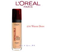 Base líquida L'Oréal Paris, uso duradero, con vitamina C y SPF 25