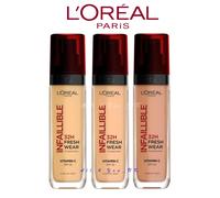 Base líquida L'Oréal Paris, uso duradero, con vitamina C y SPF 25