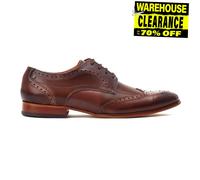 Base London Barbera Clásico Hombre Moda Formal Zapatos Oxford de Piel Marrón
