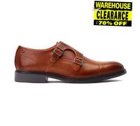 Base London Zapatos Monje Diablo Hombre Cuero Clásico Elegante Marrón