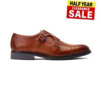 Base London Zapatos Monje Diablo Hombre Cuero Clásico Elegante Marrón