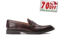 Base London Kennedy Cuero Hombre sin Cordones Clásico Moda Mocasines Marrones