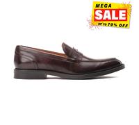 Base London Kennedy Cuero Hombre sin Cordones Clásico Moda Mocasines Marrones