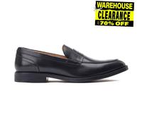 Base London Kennedy Cuero Hombre sin Cordones Clásico Moda Mocasines Negro