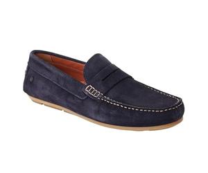 Base London - Mocasín de Ante Collins Driver para Hombre (44 EU) (Marino)