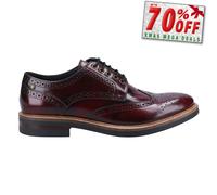 Base London Woburn Brillante Cuero Hombre Formal Diseñador Calado Burdeos