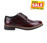 Base London Woburn Brillante Cuero Hombre Formal Diseñador Calado Burdeos