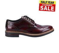 Base London Zapatos formales Woburn para hombre Cuero brillante calado Burdeos