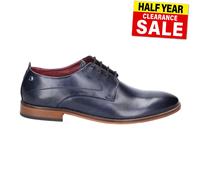 Base London Hombre Texto Lavado Elegante Casual Formal Moda Zapatos Derby Marino
