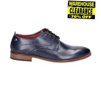 Base London Hombre Texto Lavado Elegante Casual Formal Moda Zapatos Derby Marino