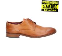 Base London Hombre Texto Lavado Elegante Casual Formal Moda Zapatos Derby Marrón