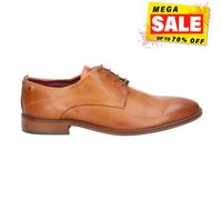 Base London Hombre Texto Lavado Elegante Casual Formal Moda Zapatos Derby Marrón