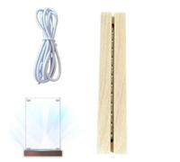 Base luminosa LED de madera, pantalla luminosa de madera, base rectangular iluminada en - iluminada con pantalla de artístico, base para lámpara de luz nocturna de 7 colores