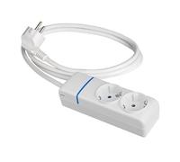 Base múltiple 2 Tomas con Cable sin Interruptor de 1.5 Metros, Ideal para conectar múltiples Dispositivos eléctricos.