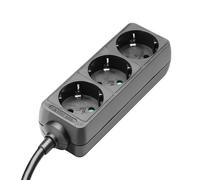 Base multiple 3 enchufes schuko y cable 5m negro