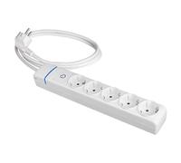 Base múltiple 5 Tomas con Cable de 1,5 MTS y protección contra sobrecargas, Ideal para conectar múltiples Dispositivos.