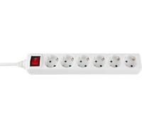 Base multiple 6 enchufes interruptor cable 3m blanco