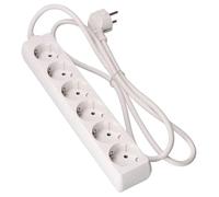 Base múltiple 6 Tomas T/TL 10/16A Tipo F 1,5m, Cable Ø3x1,5mm, Ideal para conectar múltiples Dispositivos eléctricos.