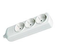 Base múltiple blanca 3 tomas 3680W sin cable, 16A 250V, toma tierra lateral