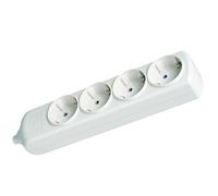 Base múltiple blanca 4 tomas 3680W sin cable, 16A 250V, toma tierra lateral