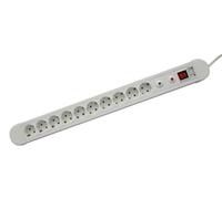 Base múltiple Blanca con 10 Tomas y protección contra sobrecargas, Ideal para conectar múltiples Dispositivos y Proteger Equipos electrónicos.