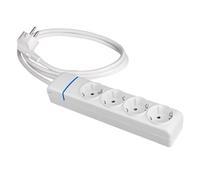 Base múltiple con 4 Tomas, Cable de 1.5 MTS, sin Interruptor, Ideal para conectar múltiples Dispositivos eléctricos.