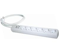 Base múltiple con 6 Tomas y Cable USB de 2 Puertos, Ideal para Cargar Dispositivos y conectar electrónicos simultáneamente.