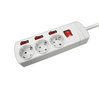 Base múltiple de 3 tomas con interruptores independientes