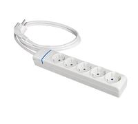 Base múltiple de 5 Tomas con Cable de 1.5 MTS sin Interruptor, Ideal para conectar múltiples Dispositivos electrónicos.