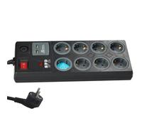 Base múltiple de 8 tomas + 2 puertos USB, 1.4 m, para cargar y conectar múltiples dispositivos electrónicos.